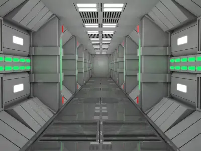 Sci Fi Corridor  3D model 4