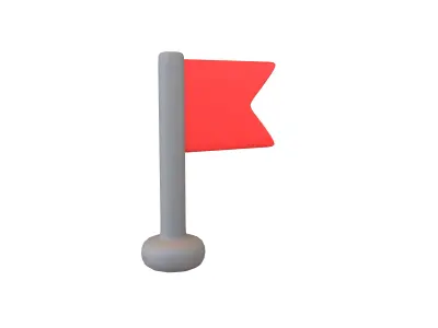 Location Flag v1 001 Low-poly 3D model