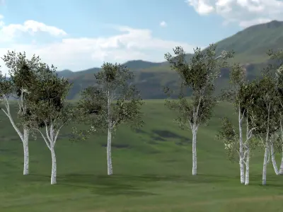 English Trees and Bushes Pack Low-poly 3D model