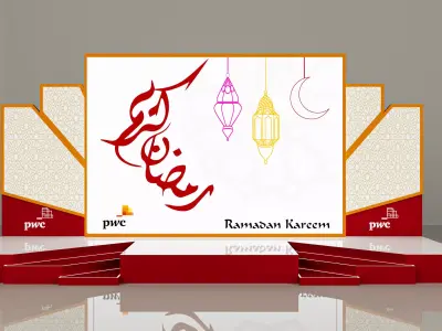 3 stage 4x14 and Islamic gate and mockup 3D model