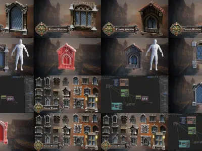 Fantasy Medieval Stylized Windows - Complete Asset Pack