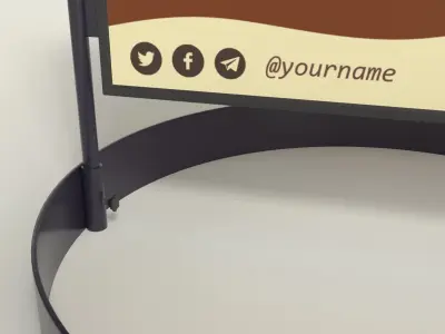 Chalkboard street sign Low-poly 3D model