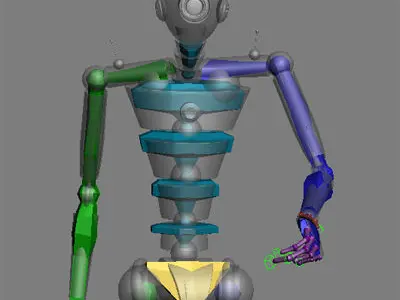 MechaniQ robot up and waving 3D model