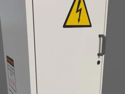 PBR Electric Box White V2 Low-poly 3D model