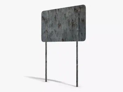 Damaged Street Info Sign Low-poly 3D model