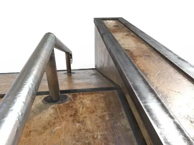 SK8 Ramp Rail PBR Textures Low-poly 3D model