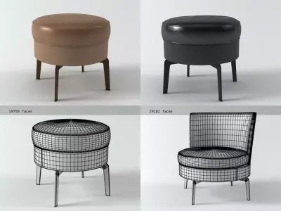 Feel Good Armchair and Ottoman 3D model