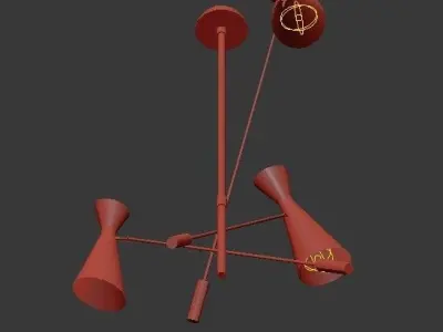 Stanley lamp with two lamps hanging from it 3D model