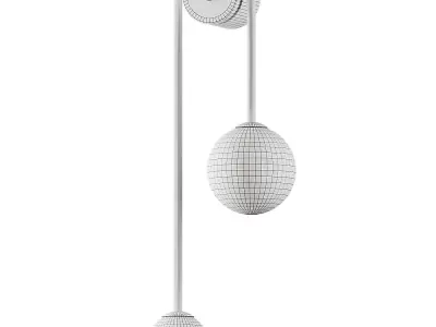 Postmodern Brass Arc Wall Lighting 3D model