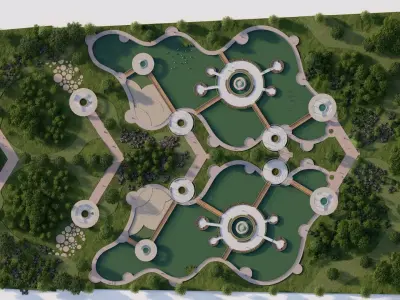 park-public park-Private Park Landscape 3D model