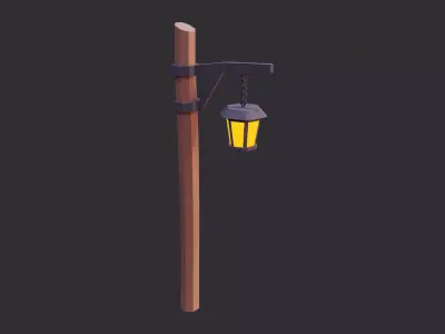 Low Poly Road Lamp 3D model