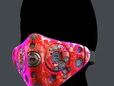 Gas mask helmet 3d model scifi Low-poly Low-poly 3D model