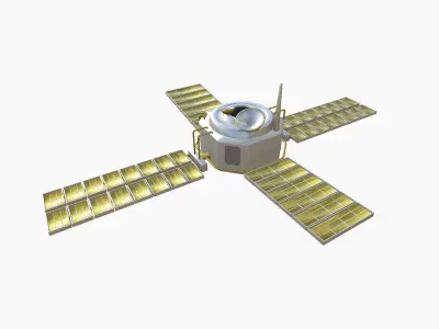 Satellite H02 White Gold - SciFi Space Design Low-poly 3D model