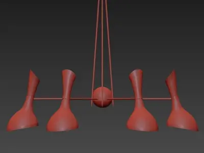 HELSINKI rose gold chandelier 3D model