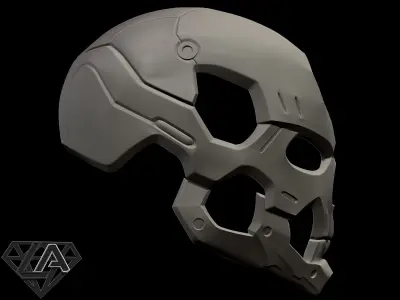 Sci-fi skull custom helmet  3D print model