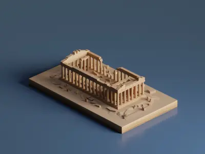 Parthenon Low-poly 3D model