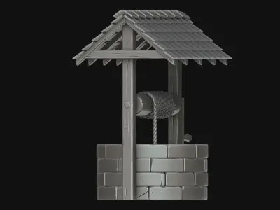 Stylized well 3D model