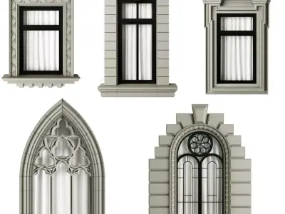 Classic frame window 3D model