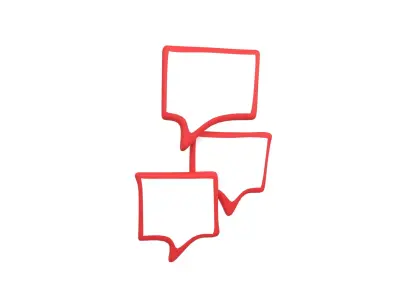 Speech Balloon v16 006 Low-poly 3D model