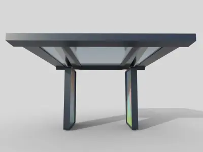 Bus Shelter 07 Low-poly 3D model