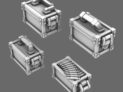 BWTF Scenics Ammo Boxes 3D print model