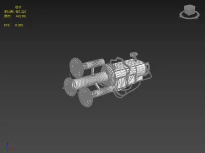 Tesla Coil Mini Gun Low-poly 3D model