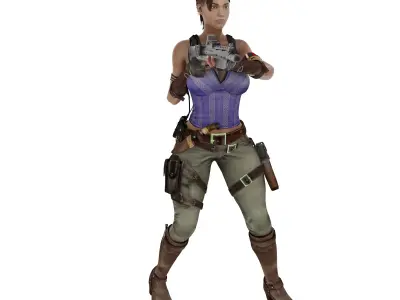 Sheva Post Apocalypse Female Warrior 3D print model