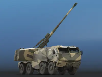  Self-Propelled Morana Howitzer Gun in Dirty Rigged 