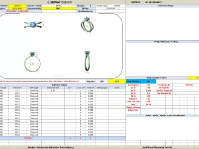 Elegant Split Shank Ladies Diamond Ring CAD Design 3DM STL 3D print model