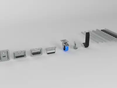 Flight Case components 3D model 3D model