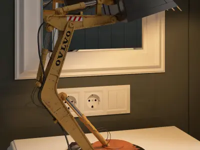 Digger desk lamp Free 3D model