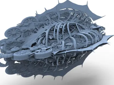 Ivy Tortoise Steampunk ship 11 3D model