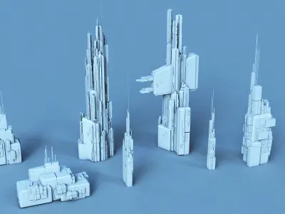Architectural Structures Kitbash Set 3D model