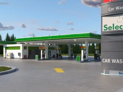  Large Filling Station Green 