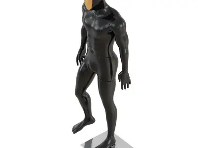 Male mannequin with golden face 70 3D model