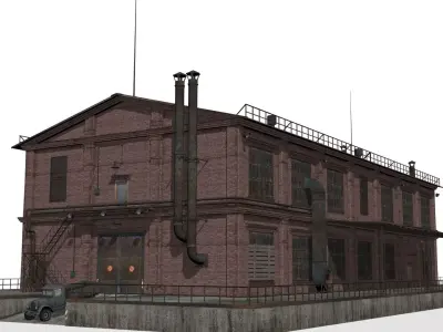 Old factory Low-poly 3D model