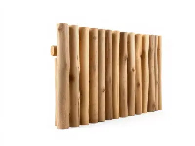 Natural Wood Privacy Fence model pack Low-poly 3D model