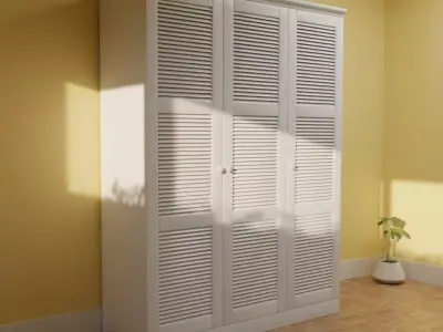 White Pine Wardrobe 3 Doors CL101 3D model