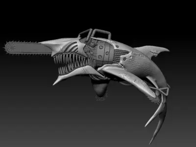 chainsaw shark 3D print model