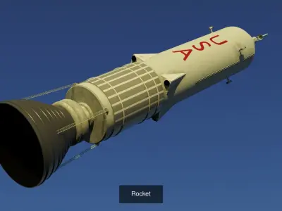 Space rocket in sky 3D Model Pack