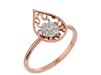 Light Minimalist Diamond Ring 3D print model 32
