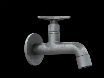 Tap chrome dirt Low-poly 3D model