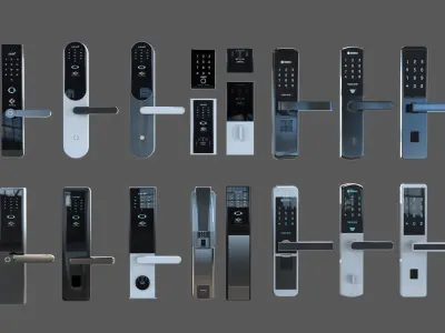 Electronic door lock digital system 3d model 3D model