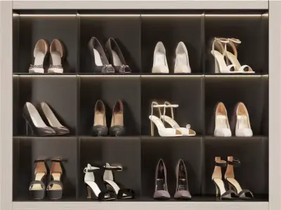 Shoes in a row 3D model