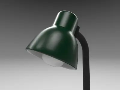 Modern table lamp green Low-poly 3D model