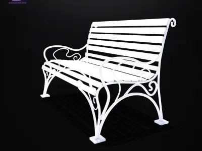 Park Bench  Low-poly 3D model