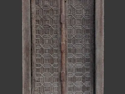 Antique Wooden Door 3D Scan Low-poly 3D model