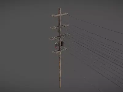 Light Pole Low-poly 3D model