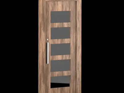 Interior-exterior Wooden Door 3D model 5