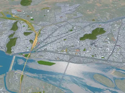 Vijayawada Andhra Pradesh India 30km Low-poly 3D model